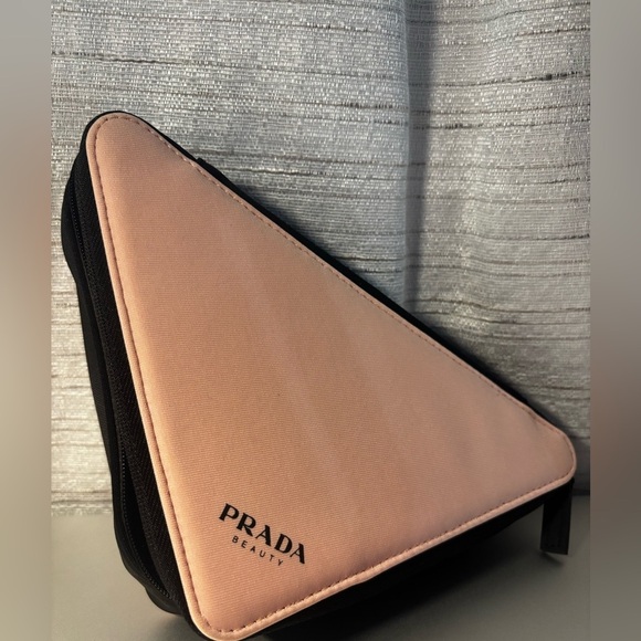 Prada Handbags - Prada Pink and Black Toiletry Bag